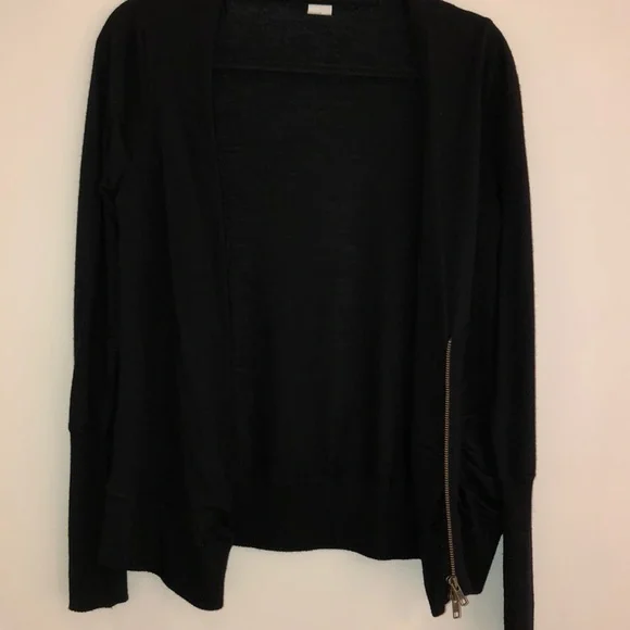 J.Crew Black Wool Zipper Cardigan Sweater - Picture 7 of 10